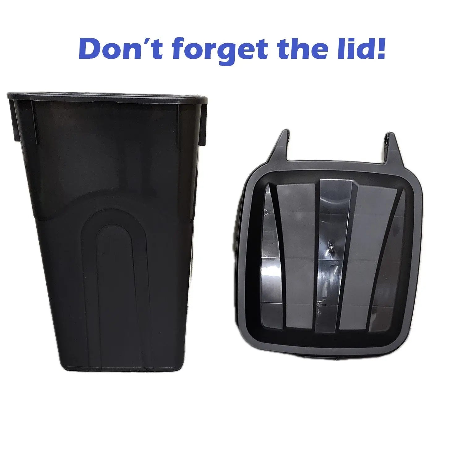 Hyper Tough 45 Gallon Wheeled Heavy Duty Plastic Garbage Can, Attached Lid, Black Hand C Mart