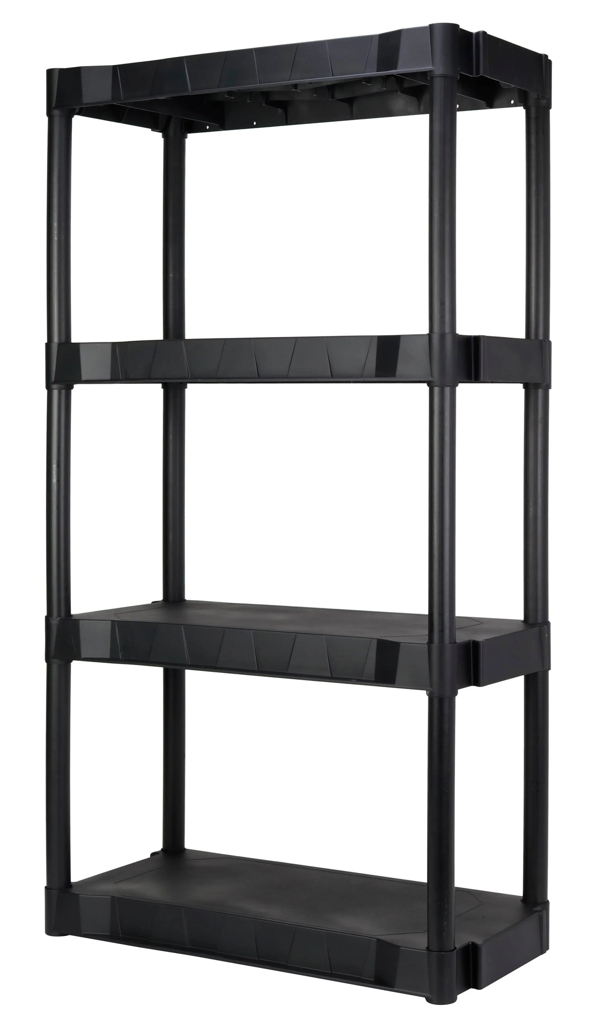 Hyper Tough Black Plastic 4-Tier 56.2" H x 30"" W x 13.8" D, 280lb Total Capacity Hand C Mart