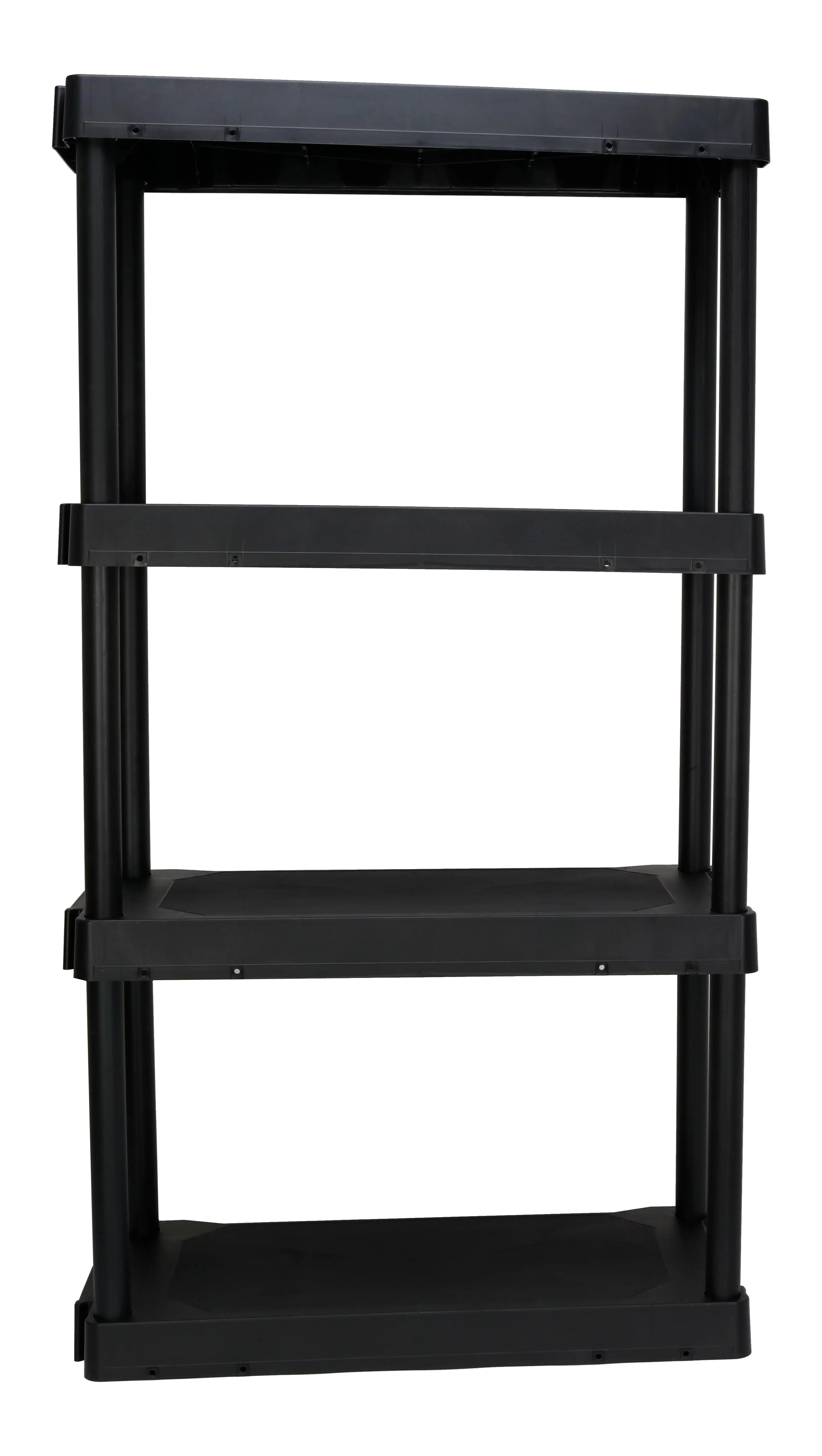 Hyper Tough Black Plastic 4-Tier 56.2" H x 30"" W x 13.8" D, 280lb Total Capacity Hand C Mart