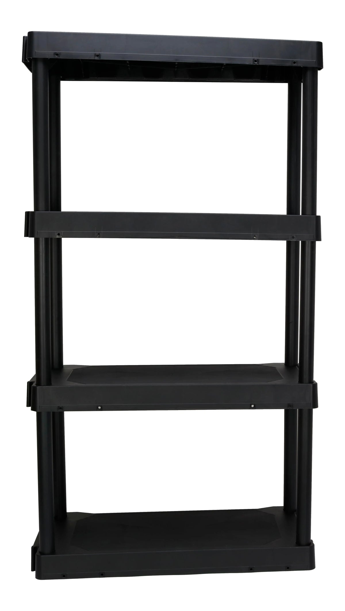 Hyper Tough Plastic 4-Tier Storage Shelves 47.6"H x 21.75"W x 14"D, 240lb Total Capacity, Black Hand C Mart