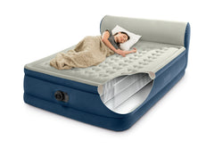 Plush and durable Intex air mattress with supportive headboard and fiber-tech construction
