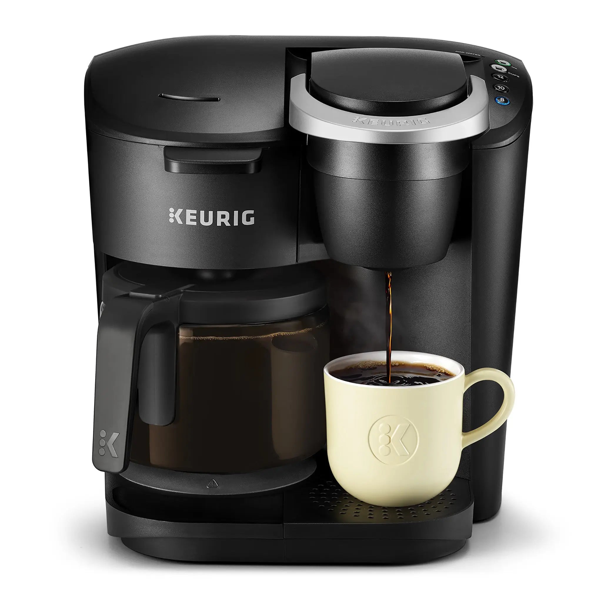 Keurig K-Duo Essentials Black Single-Serve K-Cup Pod Coffee Maker, Black Hand C Mart