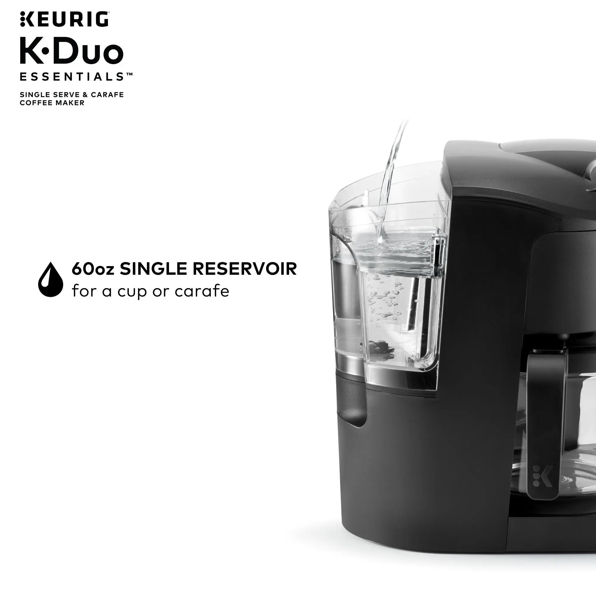 Keurig K-Duo Essentials Black Single-Serve K-Cup Pod Coffee Maker, Black Hand C Mart