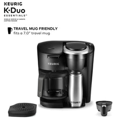 Keurig K-Duo Essentials Black Single-Serve K-Cup Pod Coffee Maker, Black Hand C Mart