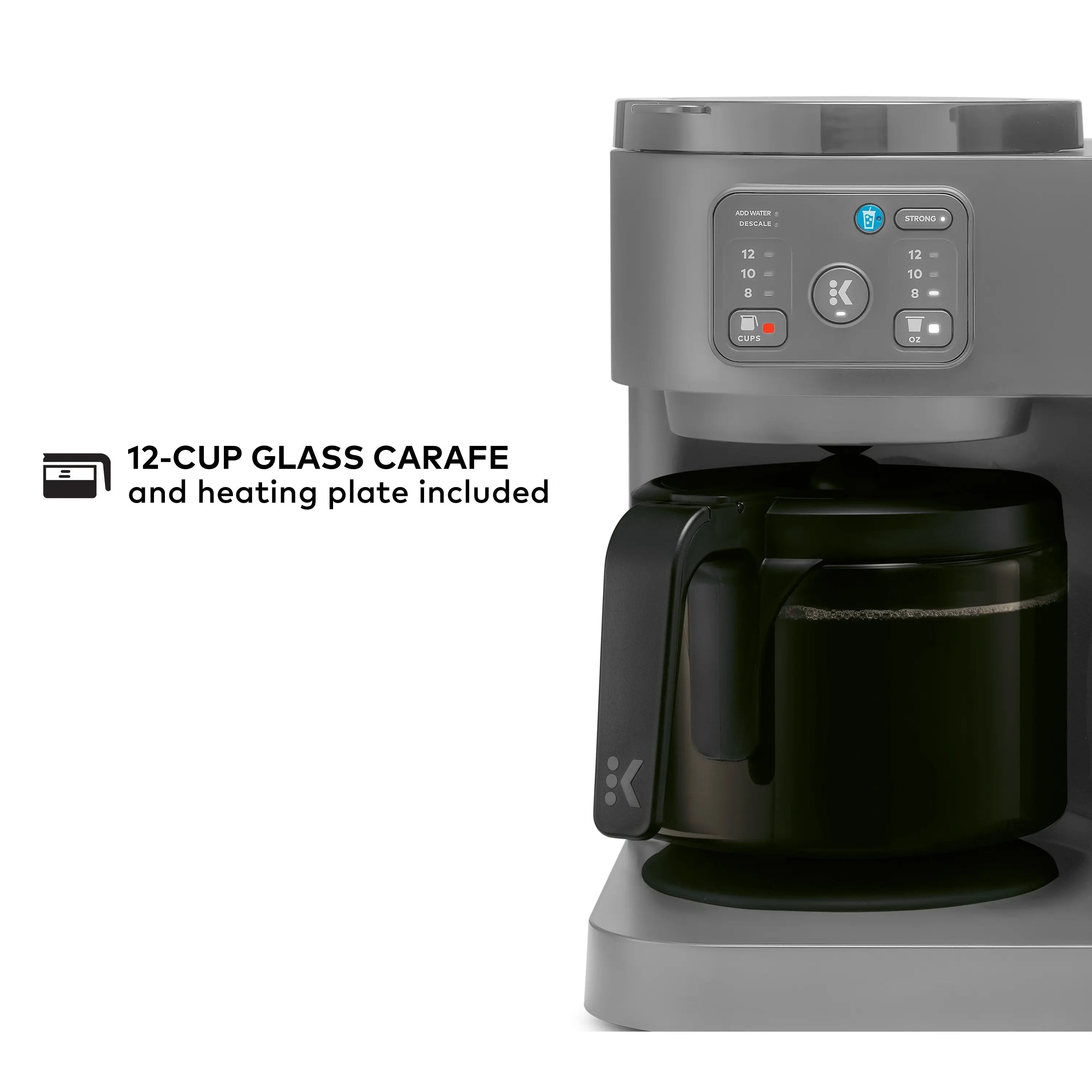 Keurig K-Duo Essentials, Hot & Iced Single-Serve K-Cup Pod Coffee Maker & Carafe, Moonlight Grey Hand C Mart