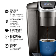 Keurig K-Elite Single-Serve K-Cup Pod Coffee Maker, Brushed Slate Hand C Mart