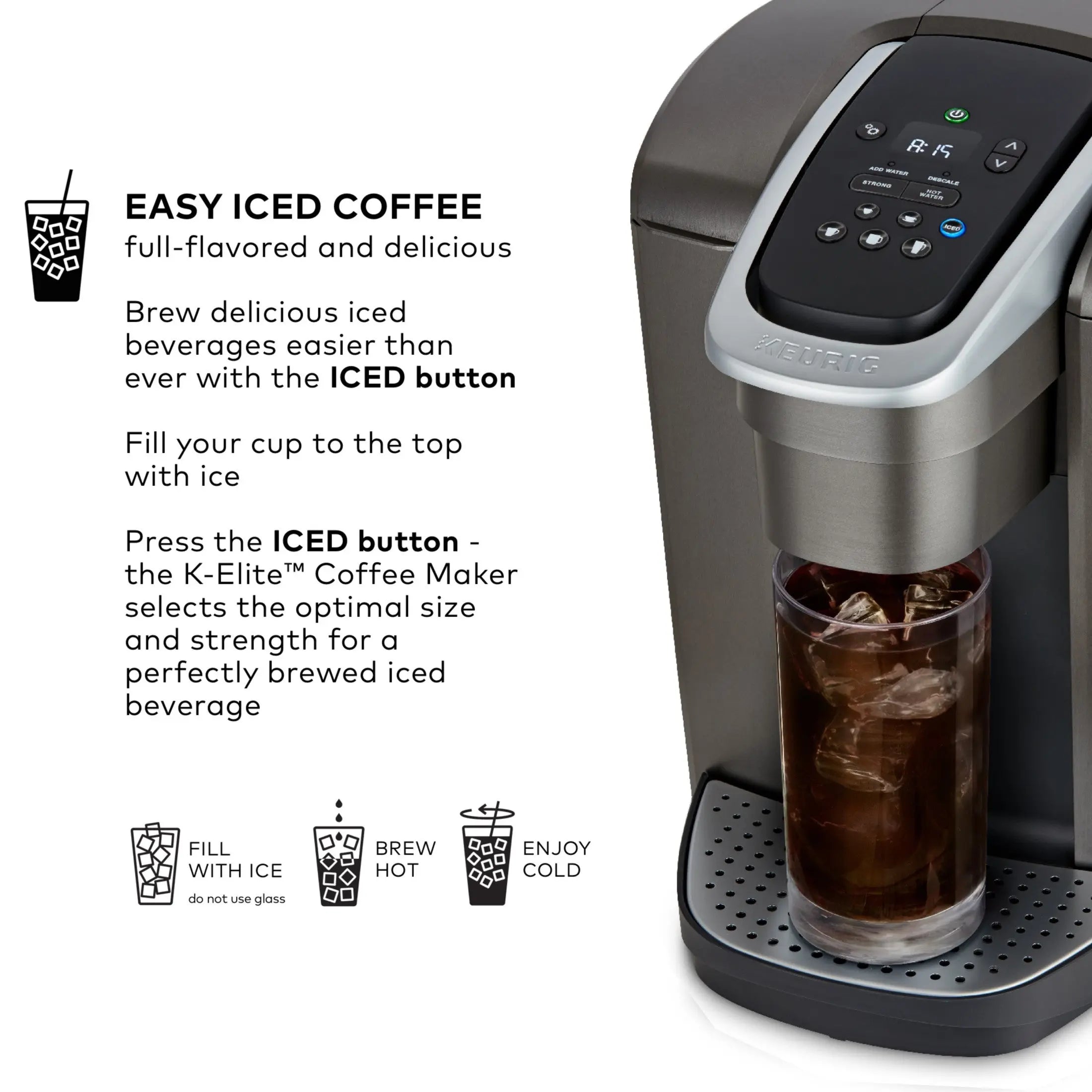 Keurig K-Elite Single-Serve K-Cup Pod Coffee Maker, Brushed Slate Hand C Mart