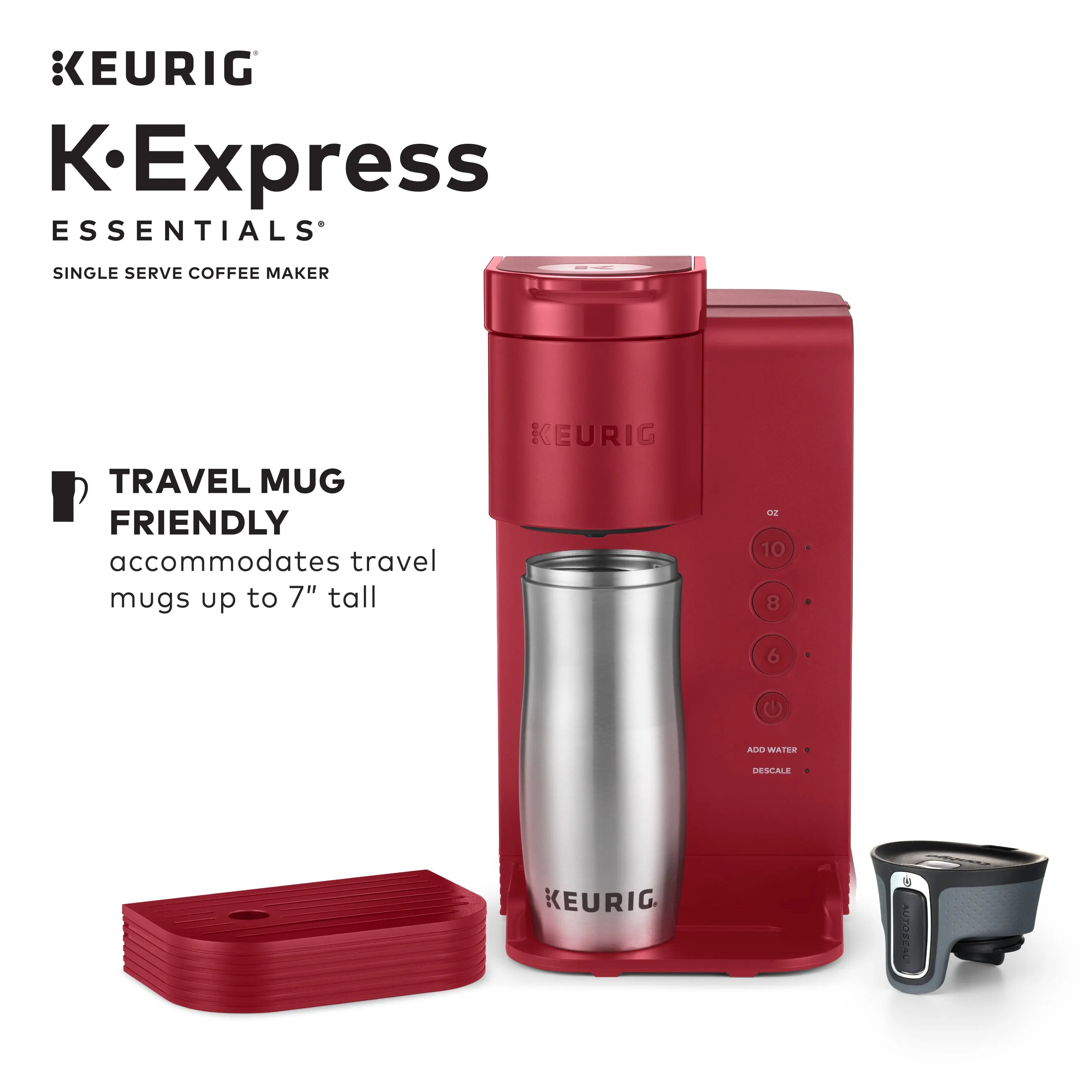 Keurig K-Express Essentials Red Single-Serve K-Cup Pod Coffee Maker Hand C Mart