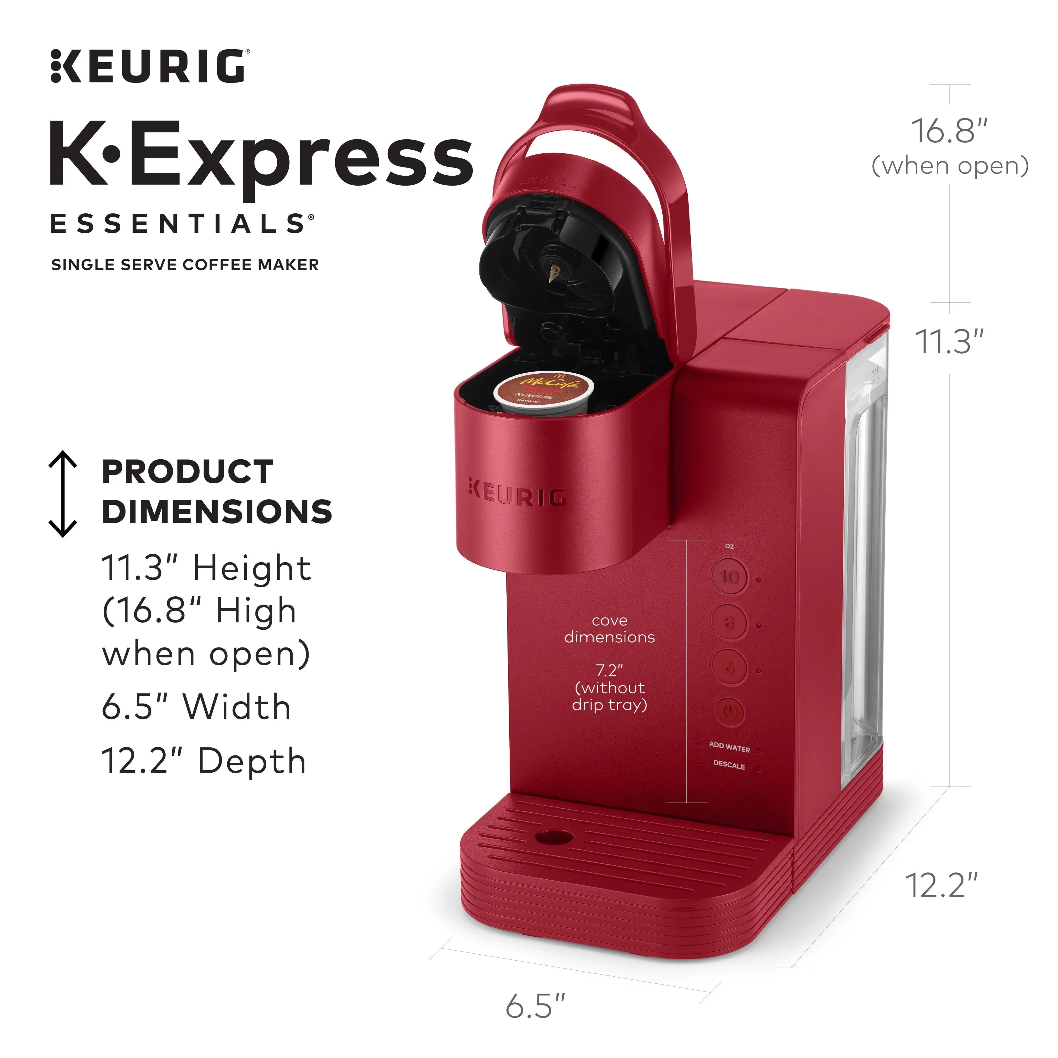 Keurig K-Express Essentials Red Single-Serve K-Cup Pod Coffee Maker Hand C Mart