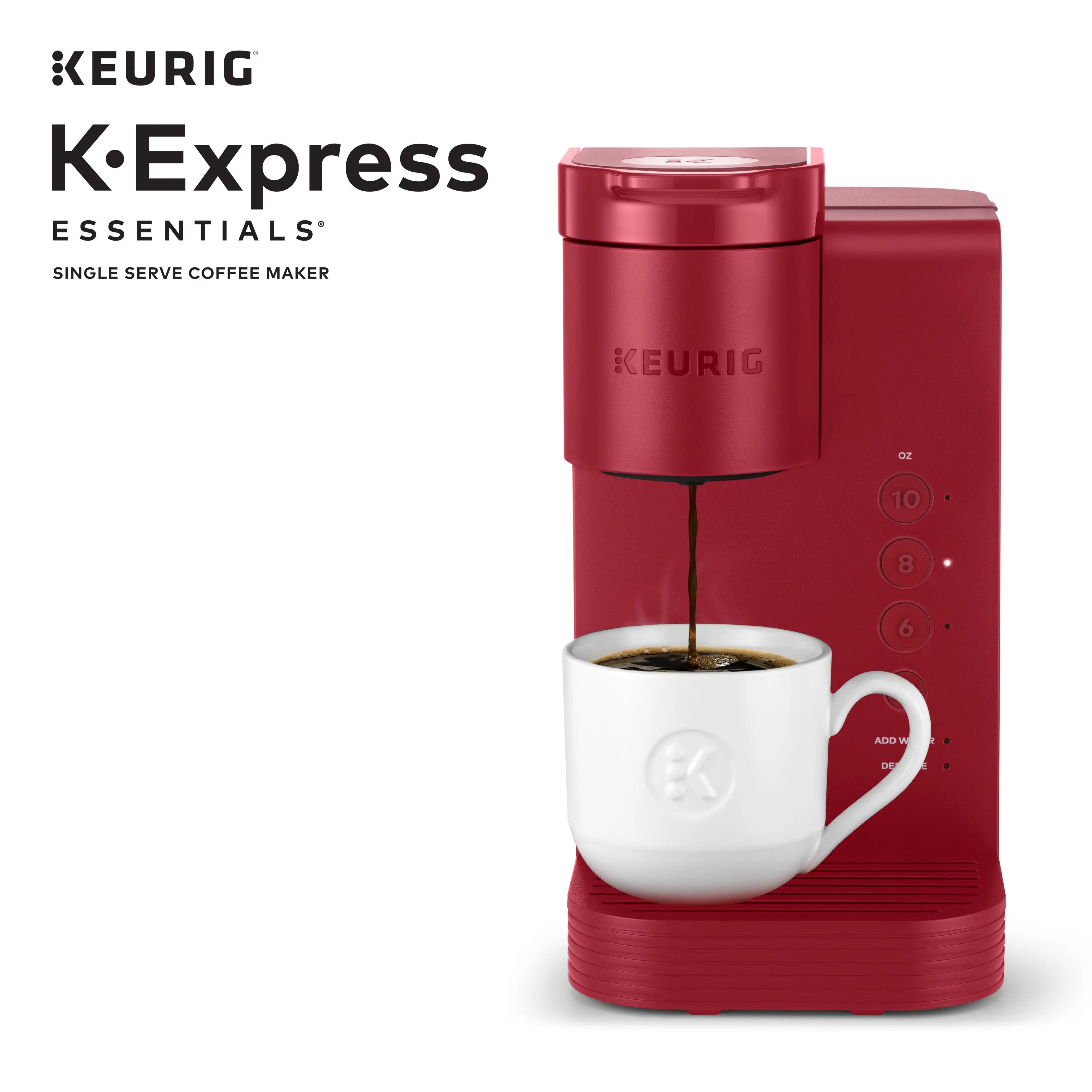 Keurig K-Express Essentials Red Single-Serve K-Cup Pod Coffee Maker Hand C Mart