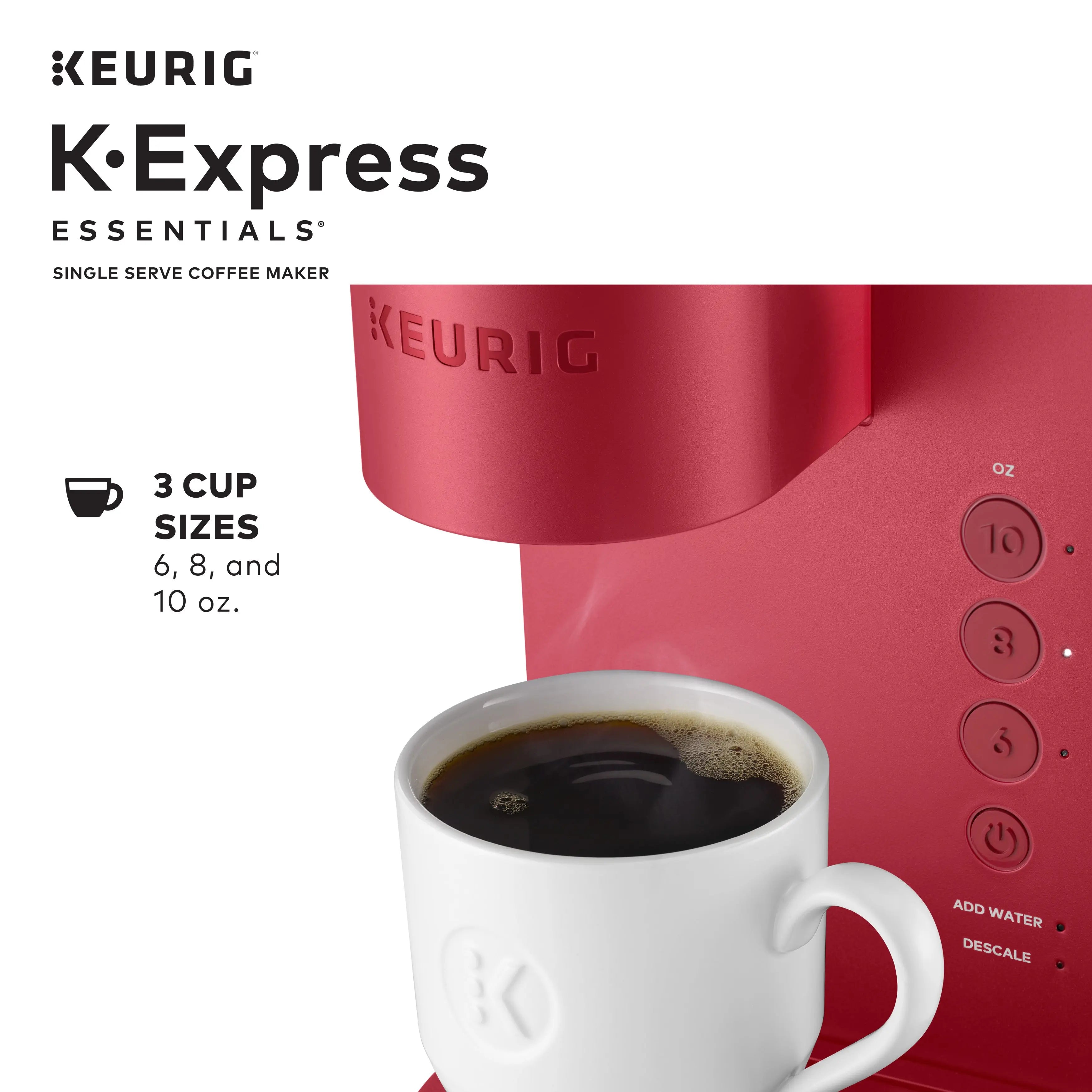 Keurig K-Express Essentials Red Single-Serve K-Cup Pod Coffee Maker Hand C Mart