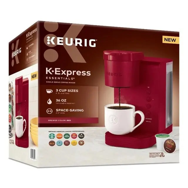 Keurig K-Express Essentials Red Single-Serve K-Cup Pod Coffee Maker Hand C Mart