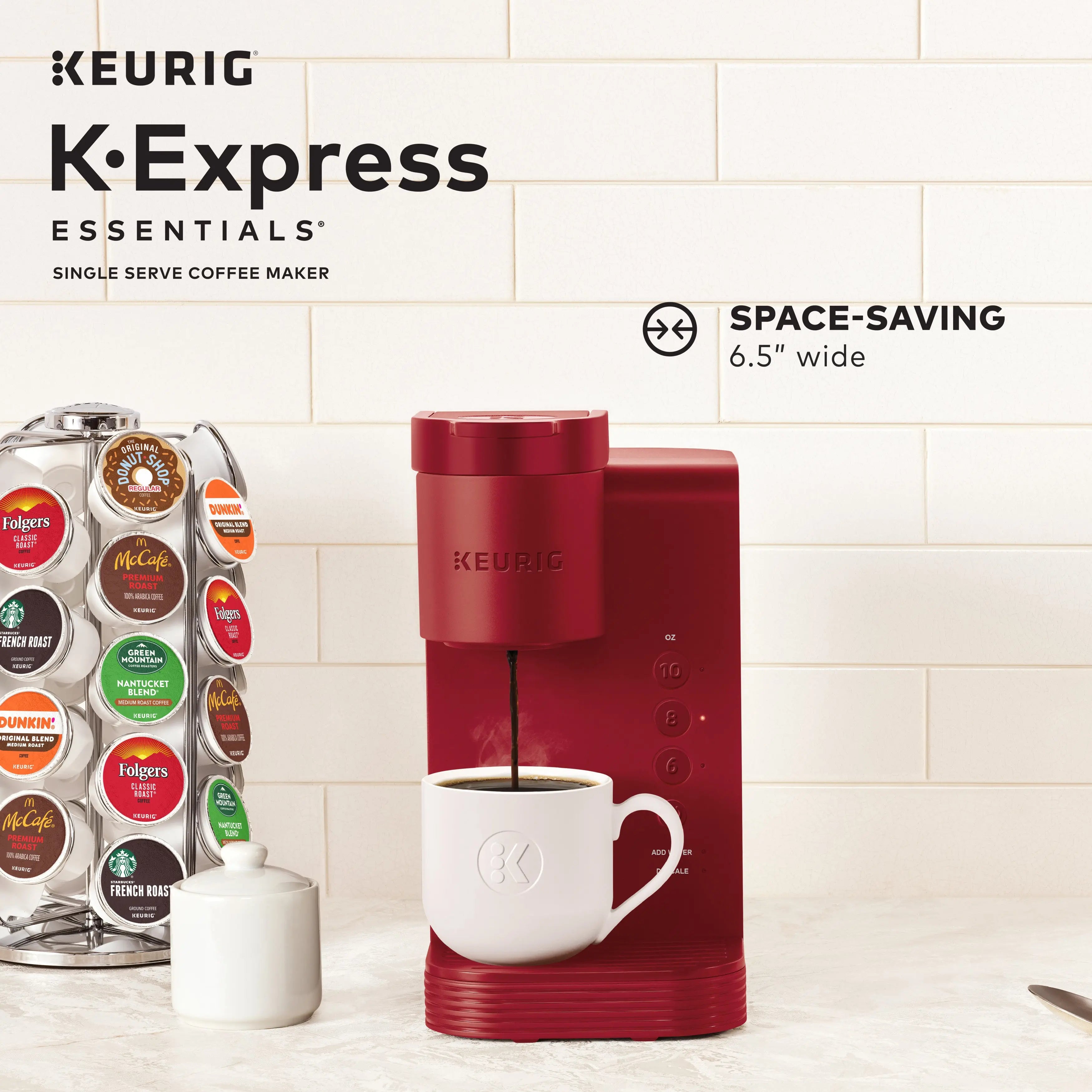 Keurig K-Express Essentials Red Single-Serve K-Cup Pod Coffee Maker Hand C Mart