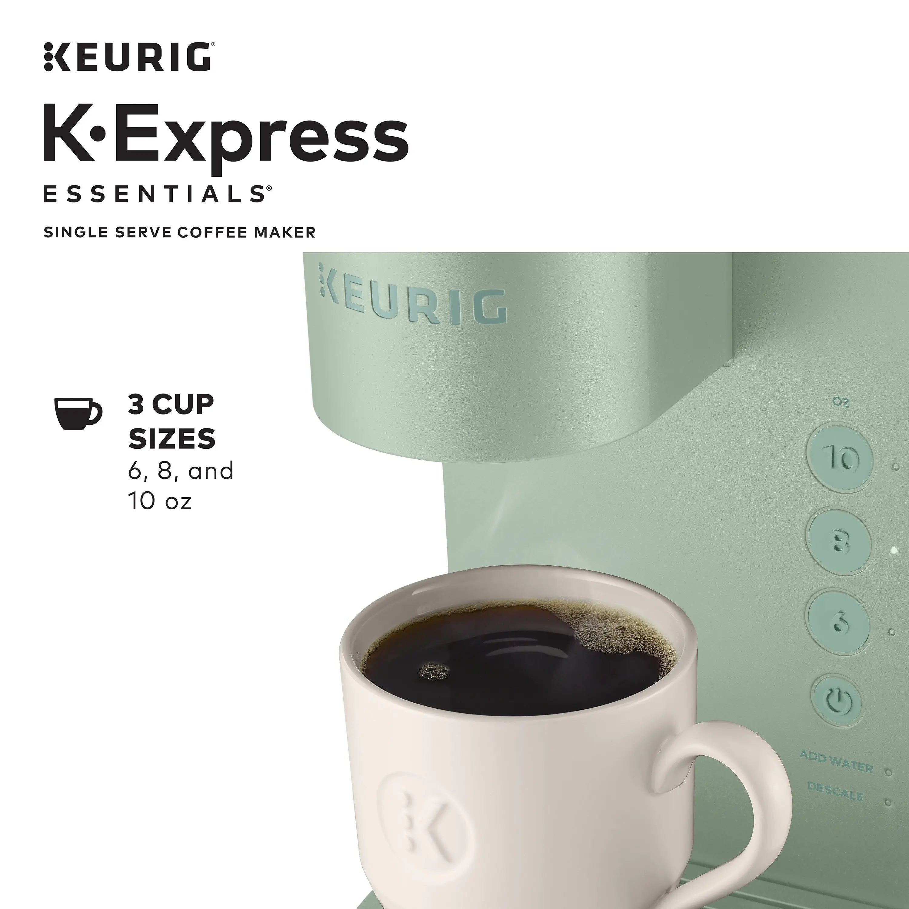 Keurig K-Express Essentials Single Serve K-Cup Pod Coffee Maker, Sage Hand C Mart