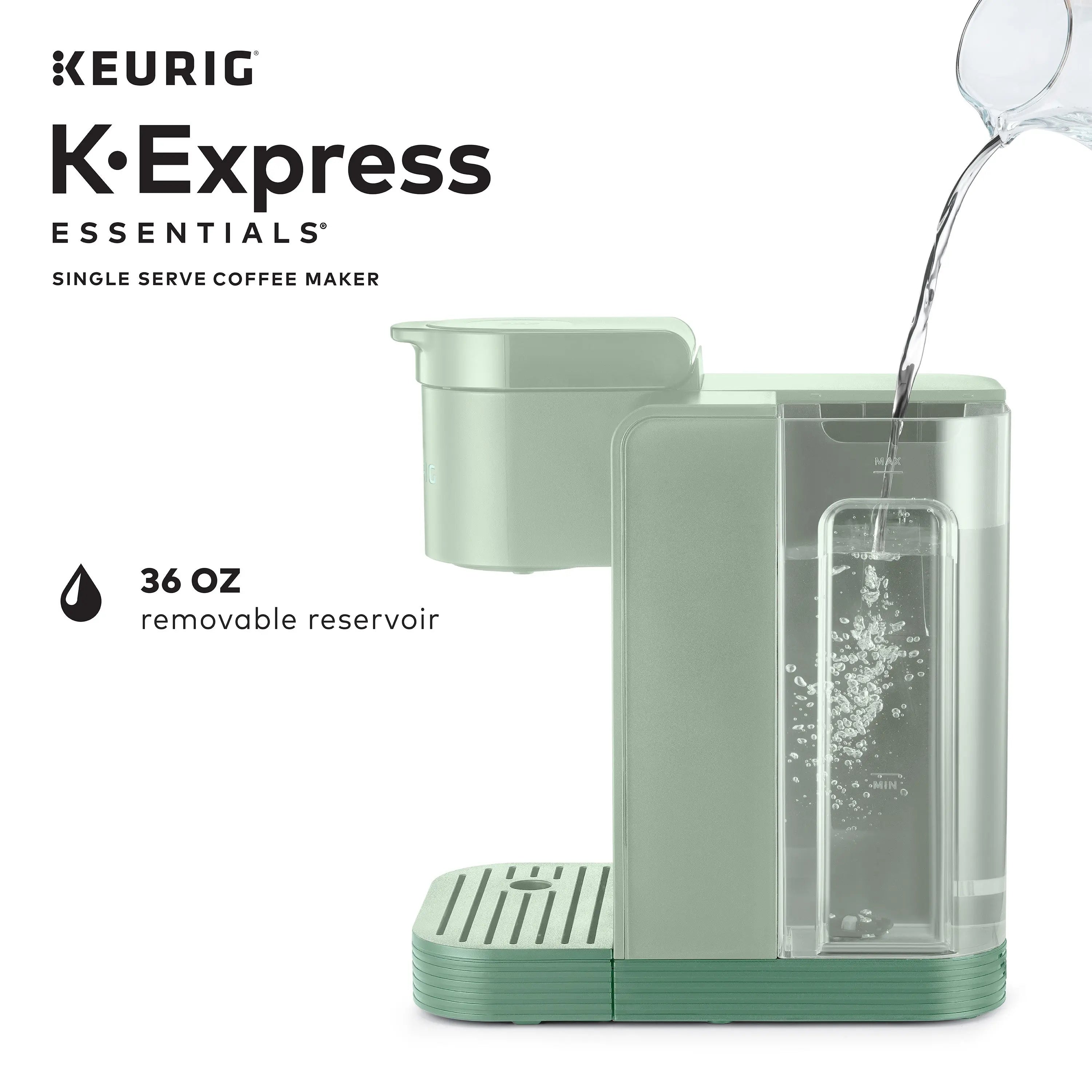 Keurig K-Express Essentials Single Serve K-Cup Pod Coffee Maker, Sage Hand C Mart