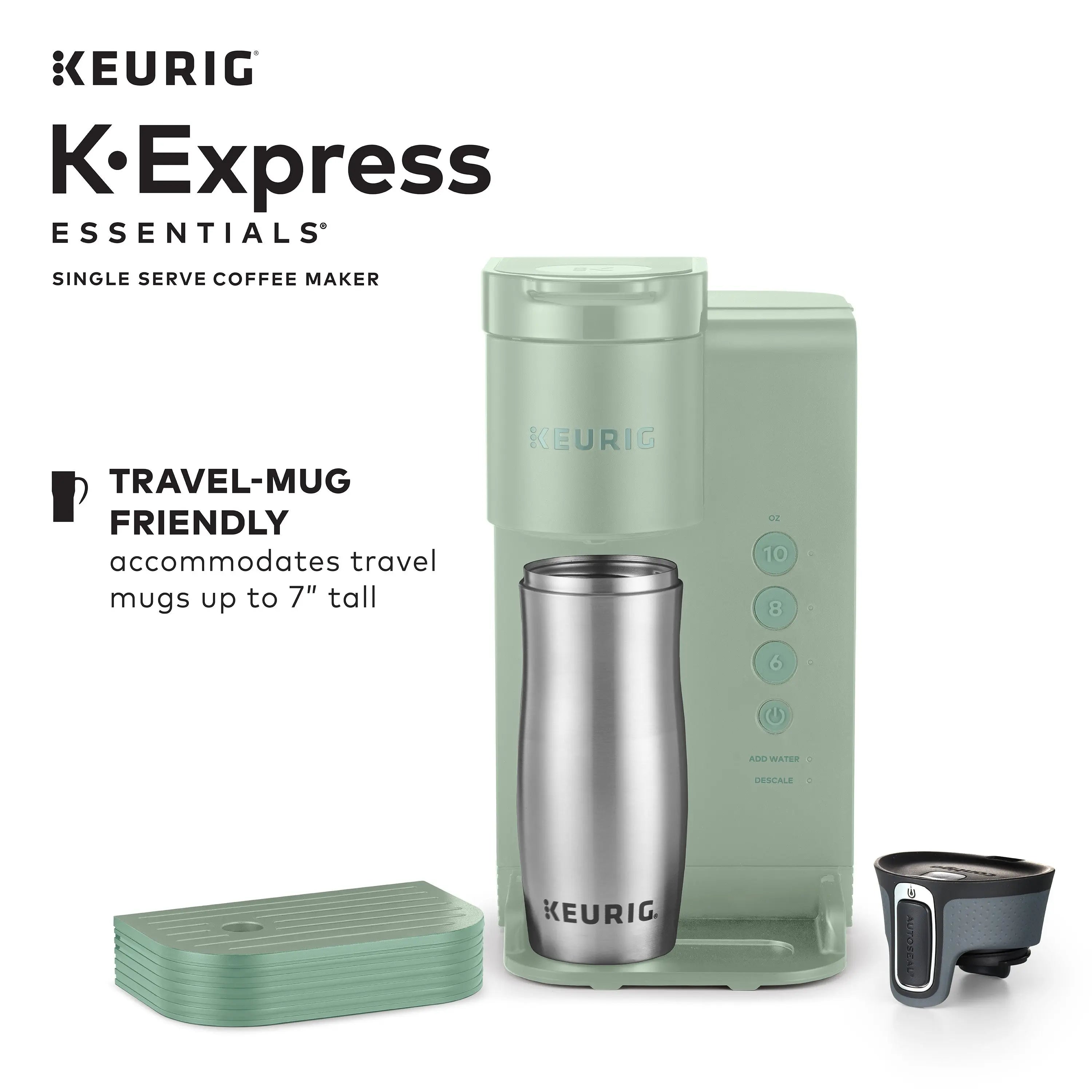 Keurig K-Express Essentials Single Serve K-Cup Pod Coffee Maker, Sage Hand C Mart