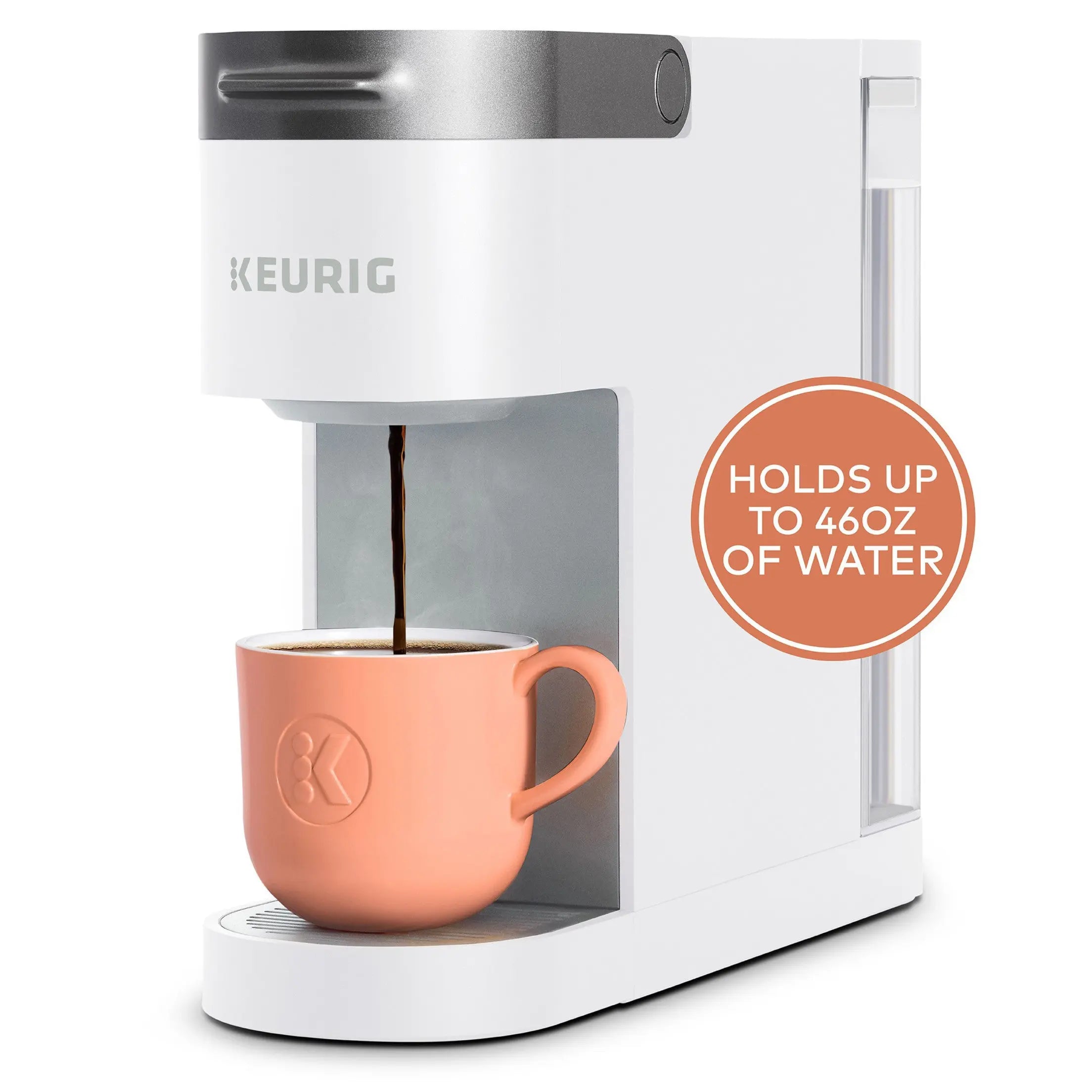 Keurig K-Slim Single Serve K-Cup Pod Coffee Maker, Multistream Technology, White Hand C Mart