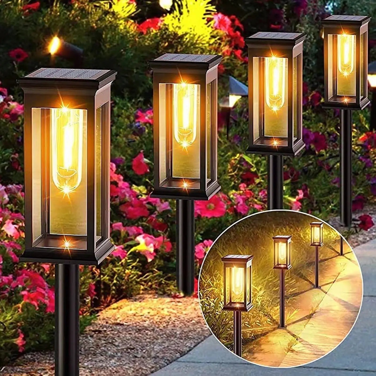 Kidsjoy Solar Pathway Lights Outdoor, 6 Pack Solar Outdoor Lights, IP65 Waterproof Auto On/Off Solar Garden Lights Solar Powered Landscape Path Lights for Yard Lawn Patio Walkway Driveway Hand C Mart