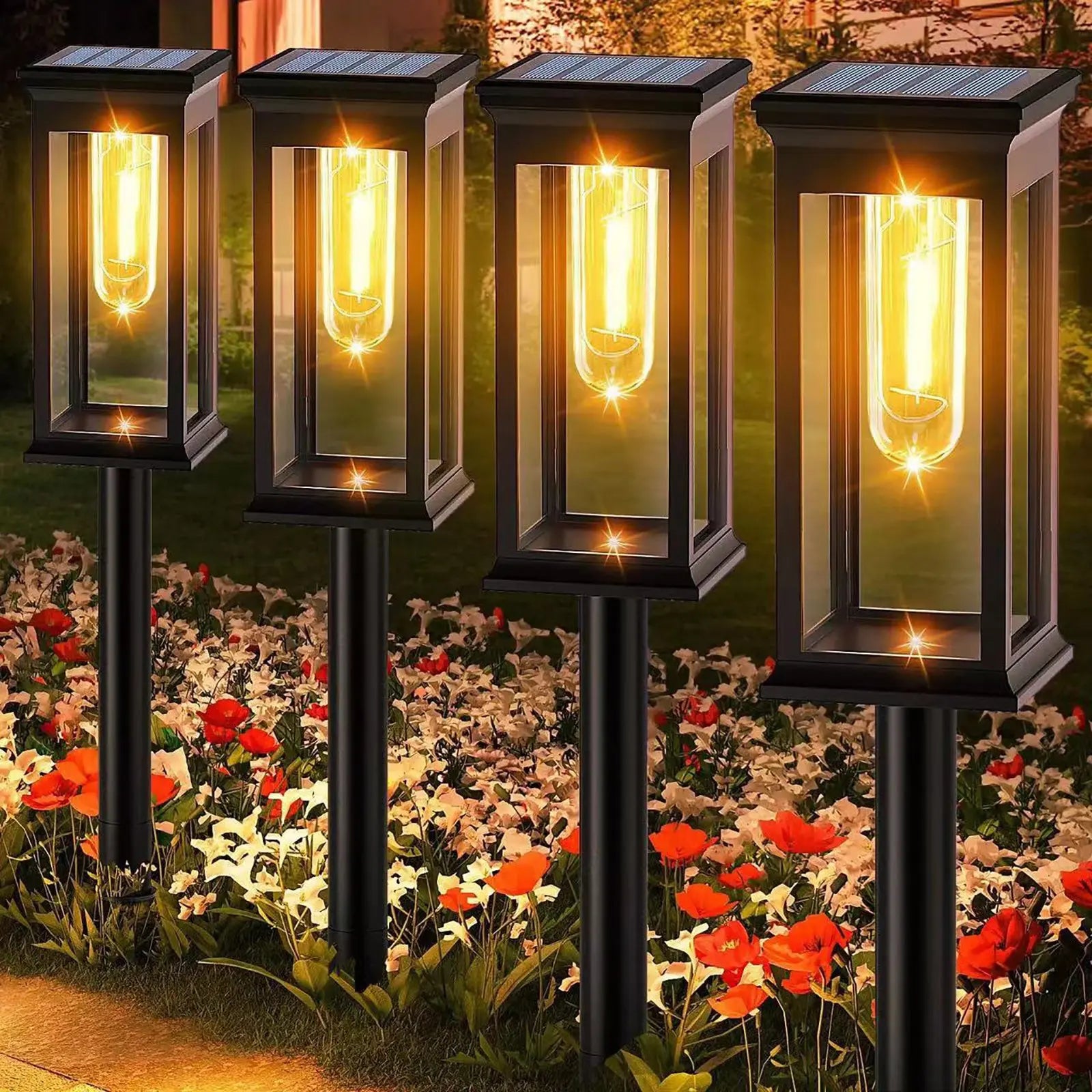 Kidsjoy Solar Pathway Lights Outdoor, 6 Pack Solar Outdoor Lights, IP65 Waterproof Auto On/Off Solar Garden Lights Solar Powered Landscape Path Lights for Yard Lawn Patio Walkway Driveway Hand C Mart