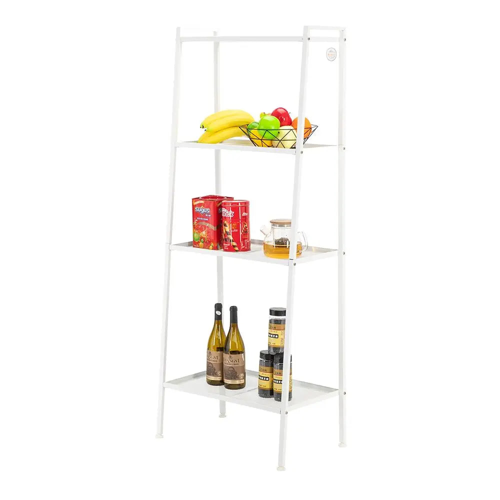 Ktaxon 4-Tier Bookcase Bookshelf Leaning Wall Shelf Rack Ladder Storage Furniture White Hand C Mart