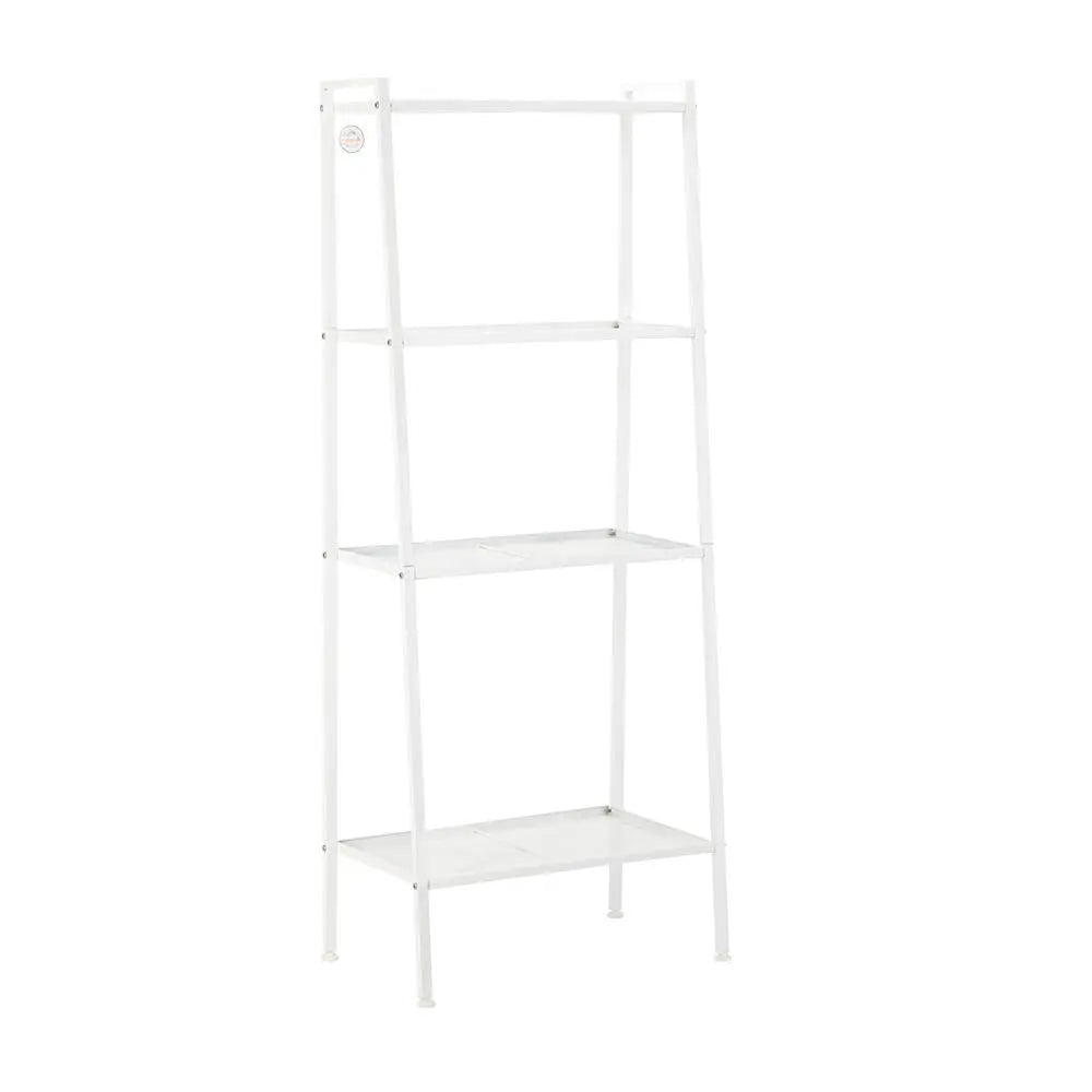 Ktaxon 4-Tier Bookcase Bookshelf Leaning Wall Shelf Rack Ladder Storage Furniture White Hand C Mart