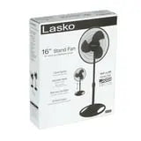 Lasko 16" Oscillating Adjustable Pedestal Fan with 3-Speeds, 47" High, S16500, Black, New Hand C Mart