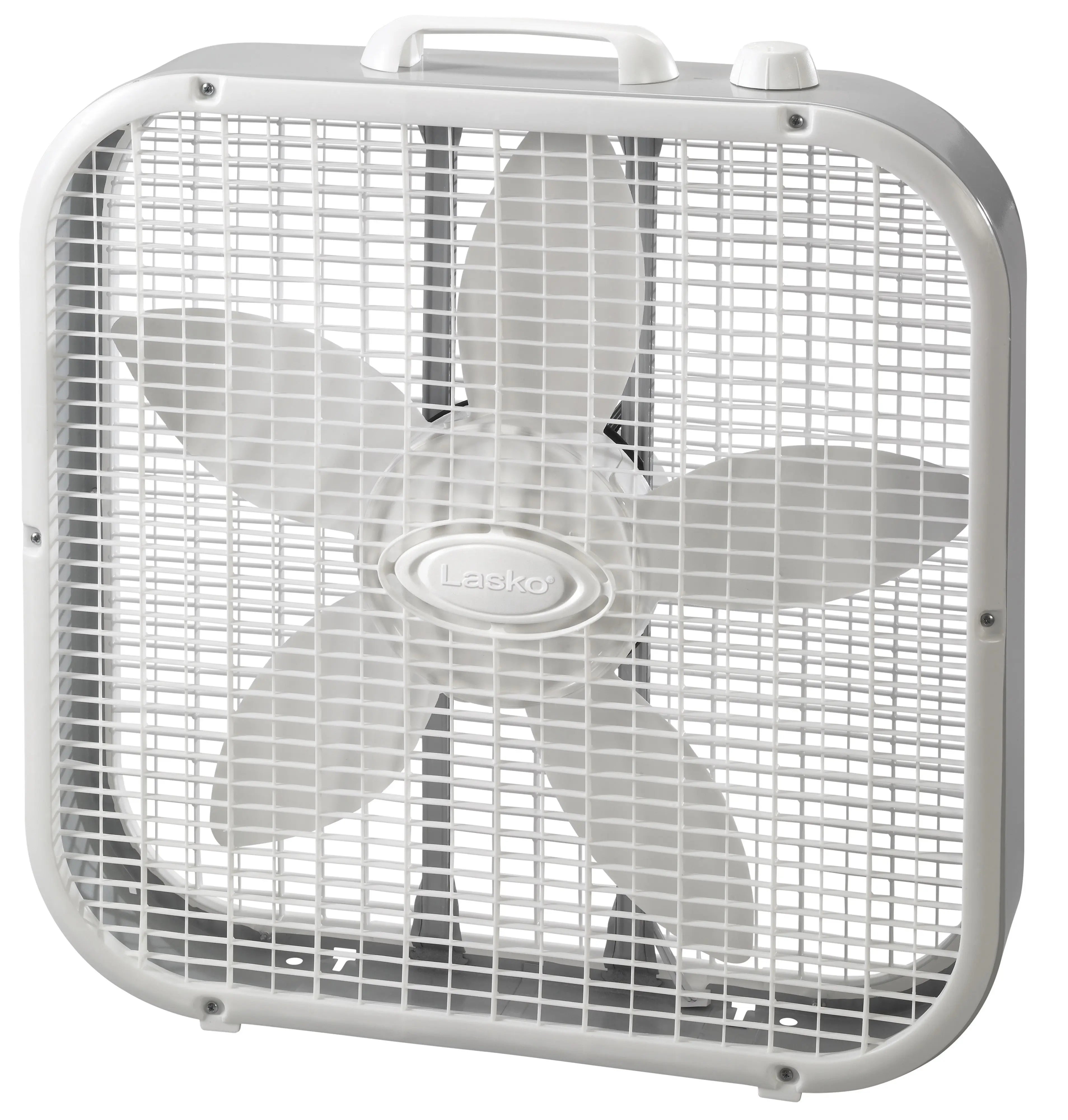 Lasko 20" Energy Efficient 3-Speed Box Fan with Carry Handle, 3733, White, 20.5, New Hand C Mart