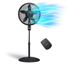 Lasko 54" Cyclone Oscillating 3-Speed Pedestal Fan with Remote and Timer, Black, 1843, New Hand C Mart