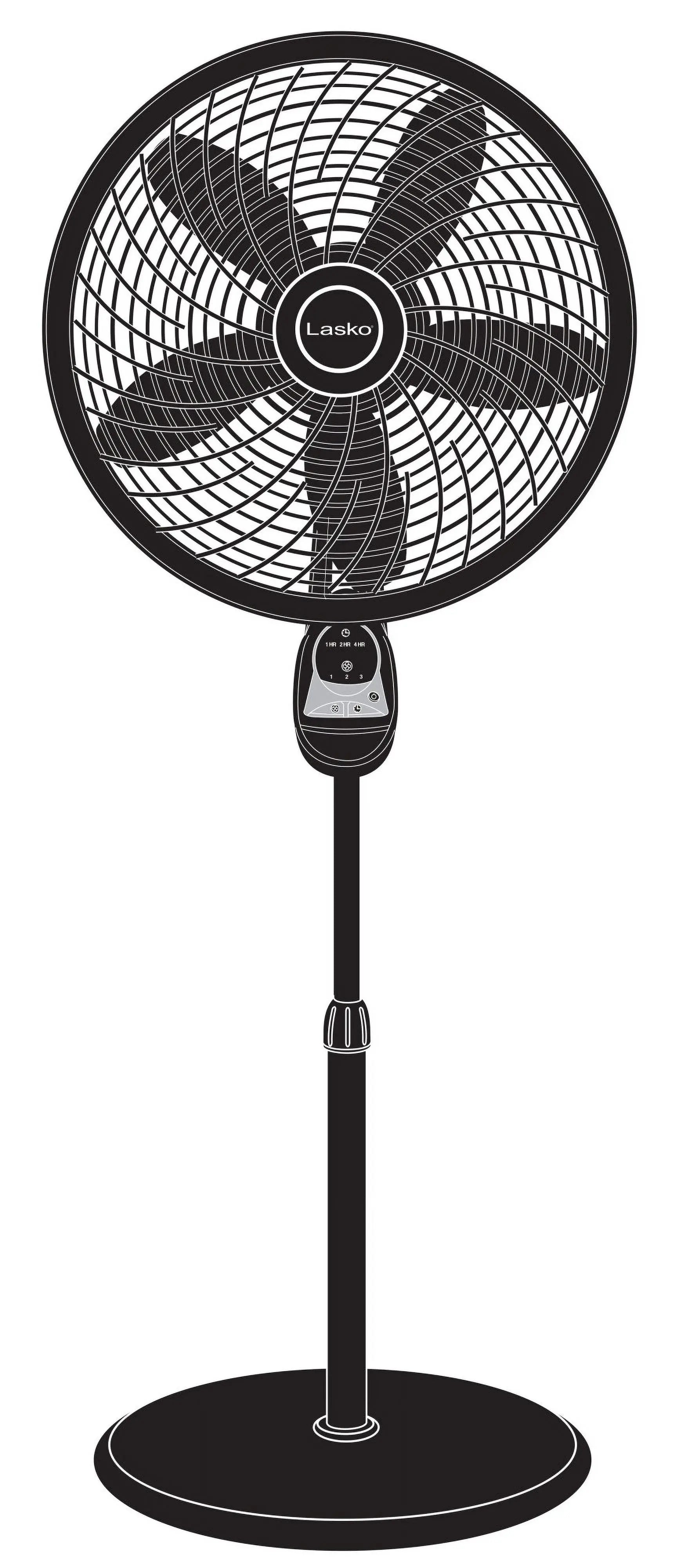 Lasko 54" Cyclone Oscillating 3-Speed Pedestal Fan with Remote and Timer, Black, 1843, New Hand C Mart