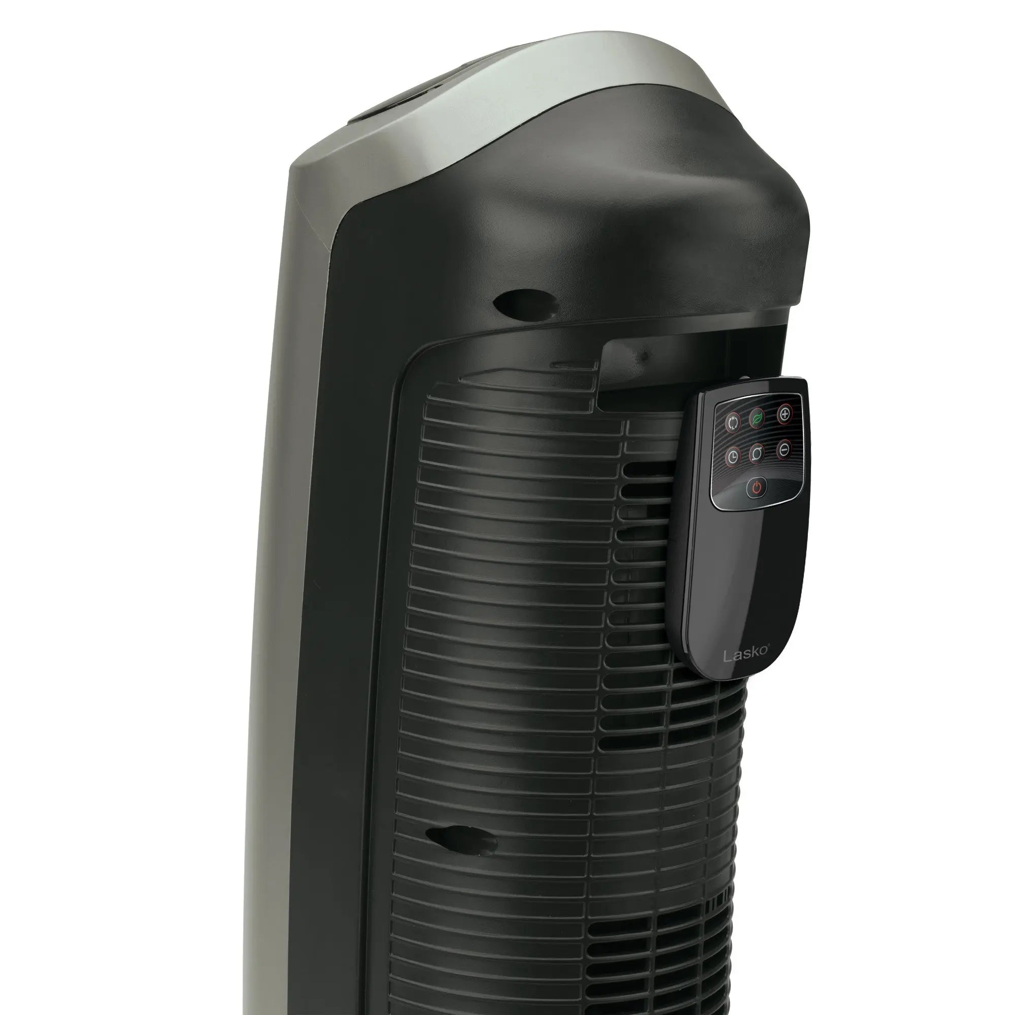 Lasko Portable Oscillating Ceramic Space Heater Tower with Digital Display, Remote Control, 2 Heat Settings and 8 Hour Timer, Gray Hand C Mart