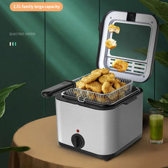 Leyeet Electric Deep Fryer Multiple Function Stainless Steel Electric Fryer Kebab French Fries Machine 1000W 2.5L Hand C Mart