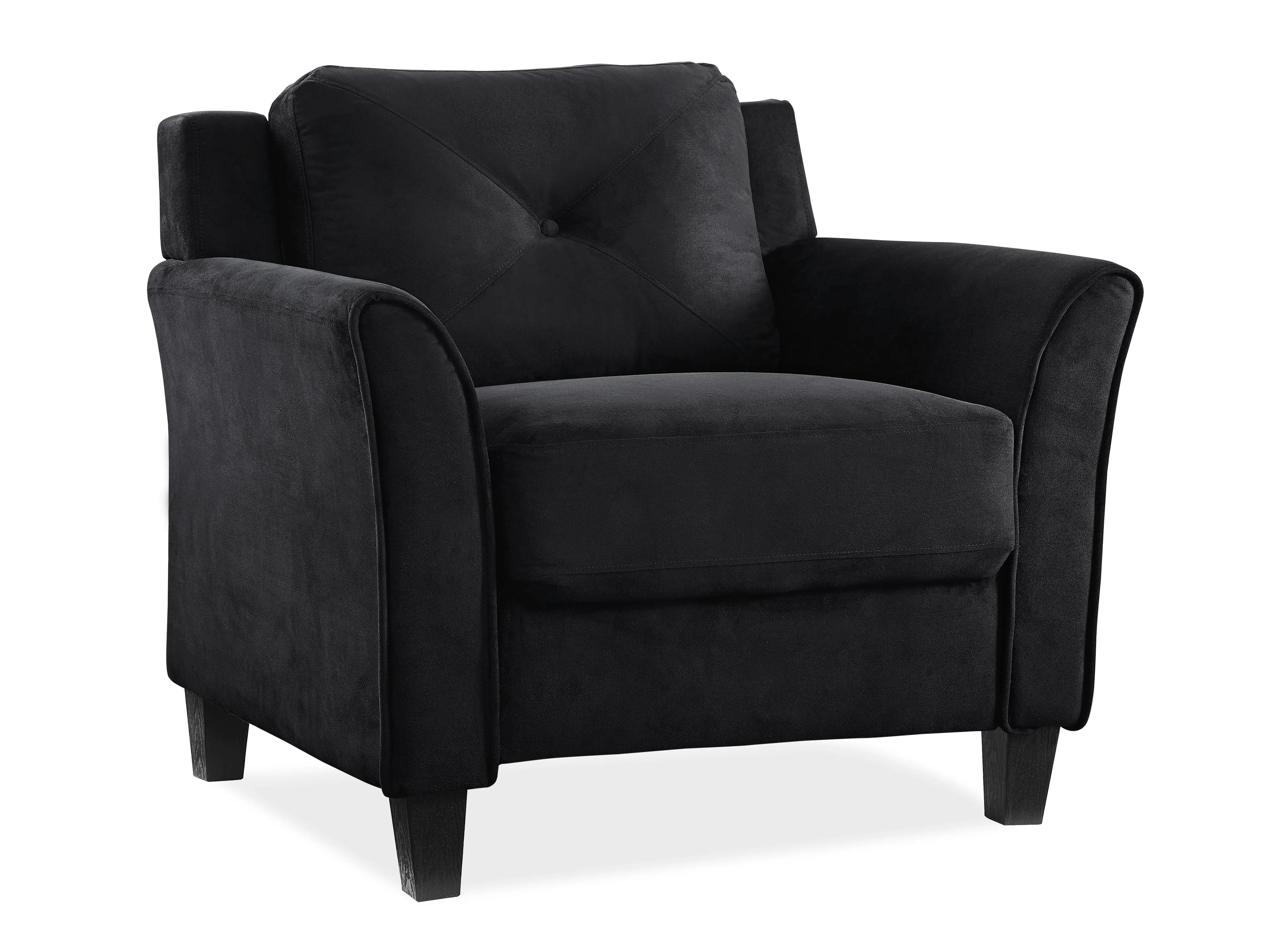 Lifestyle Solutions Taryn Club Chair, Black Fabric Hand C Mart