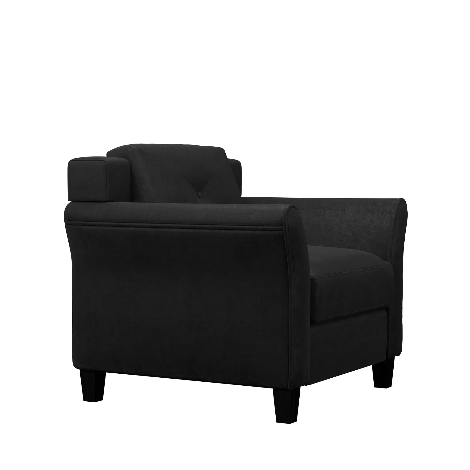 Lifestyle Solutions Taryn Club Chair, Black Fabric Hand C Mart