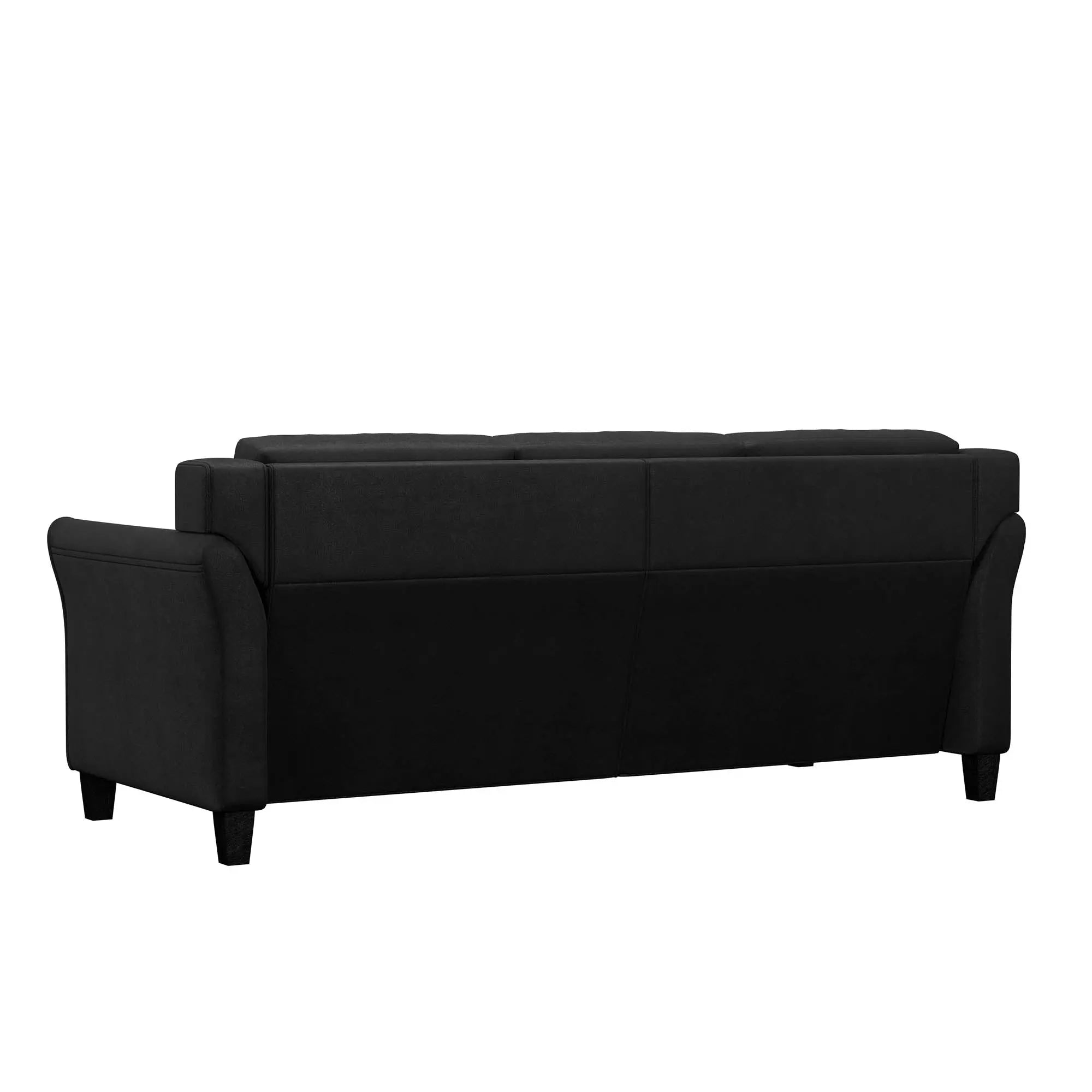 Lifestyle Solutions Taryn Curved Arms Sofa, Black Fabric Hand C Mart