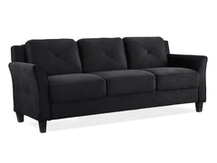 Lifestyle Solutions Taryn Curved Arms Sofa, Black Fabric Hand C Mart