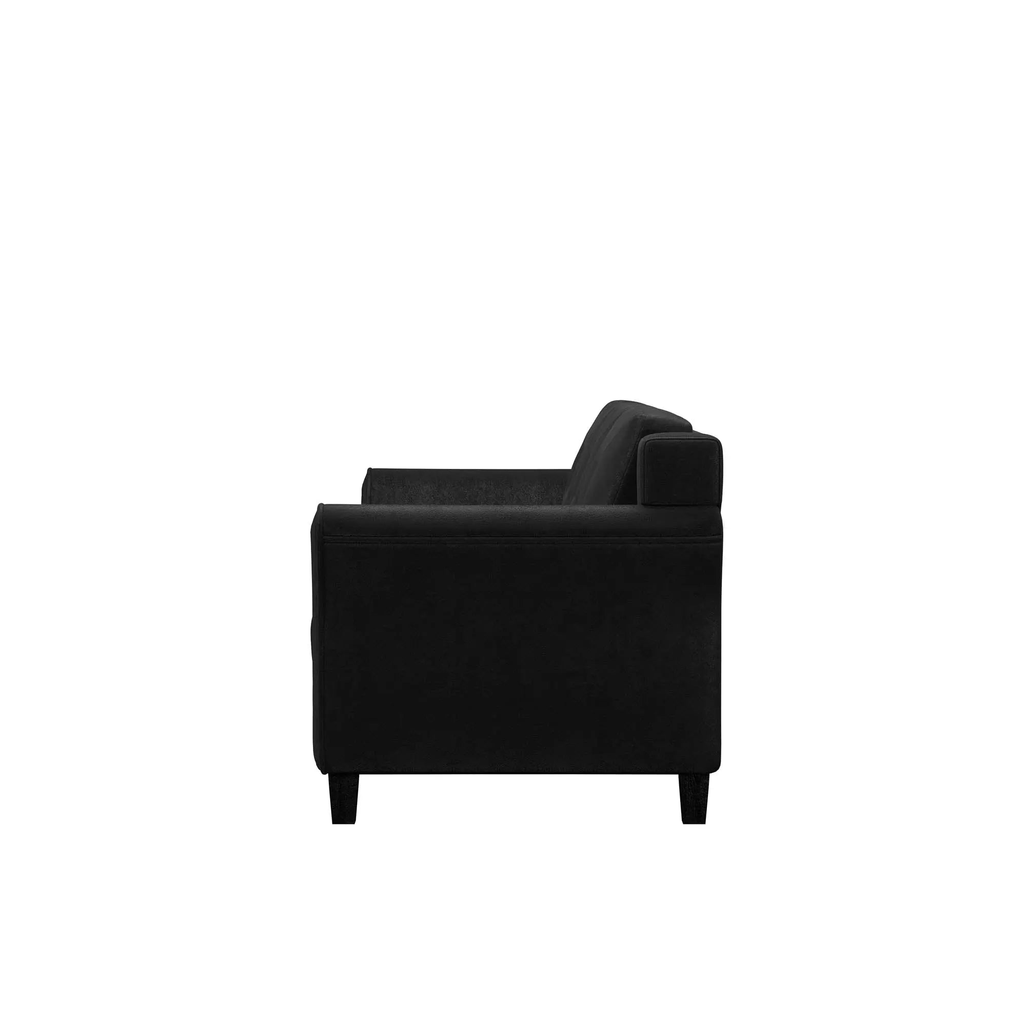 Lifestyle Solutions Taryn Curved Arms Sofa, Black Fabric Hand C Mart