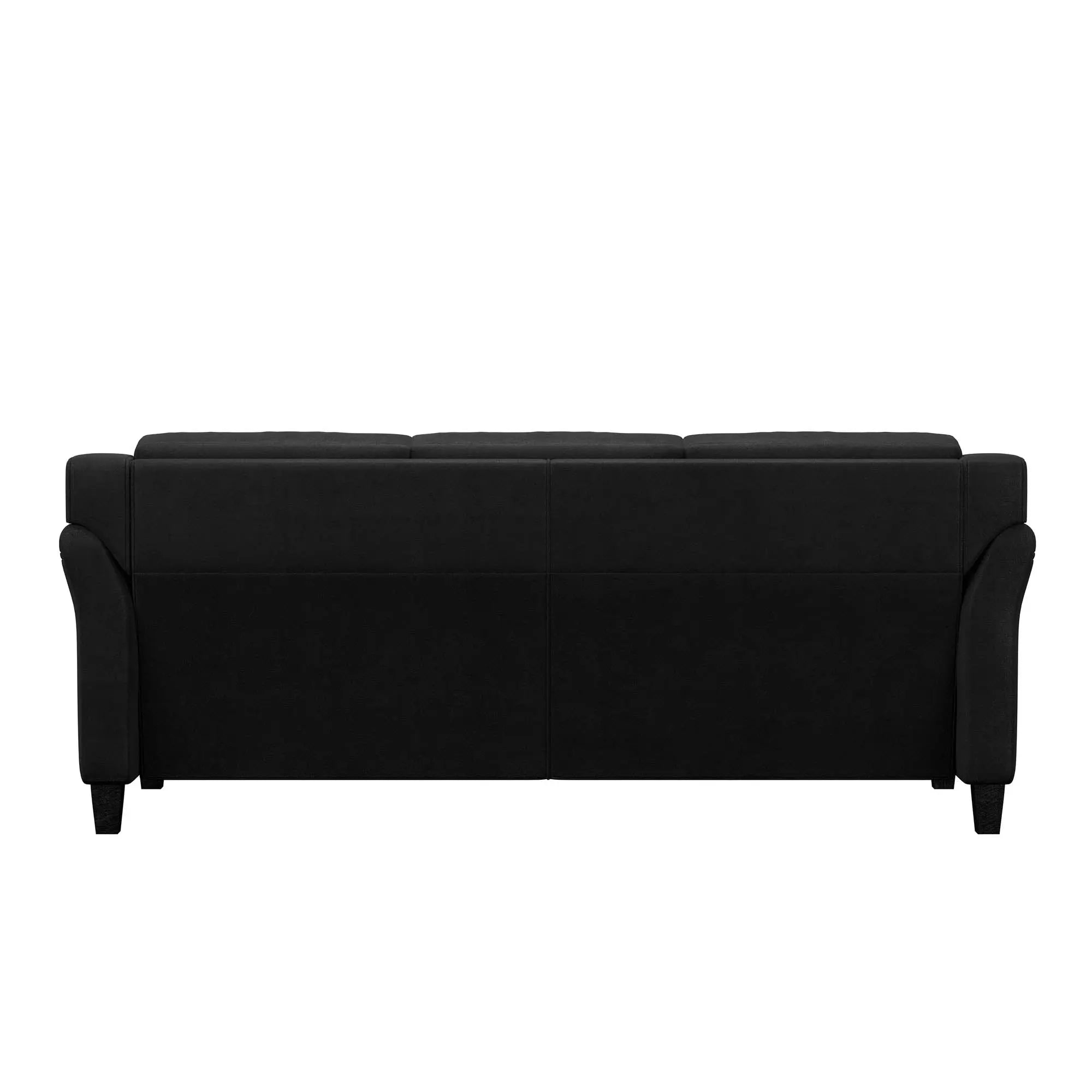 Lifestyle Solutions Taryn Curved Arms Sofa, Black Fabric Hand C Mart