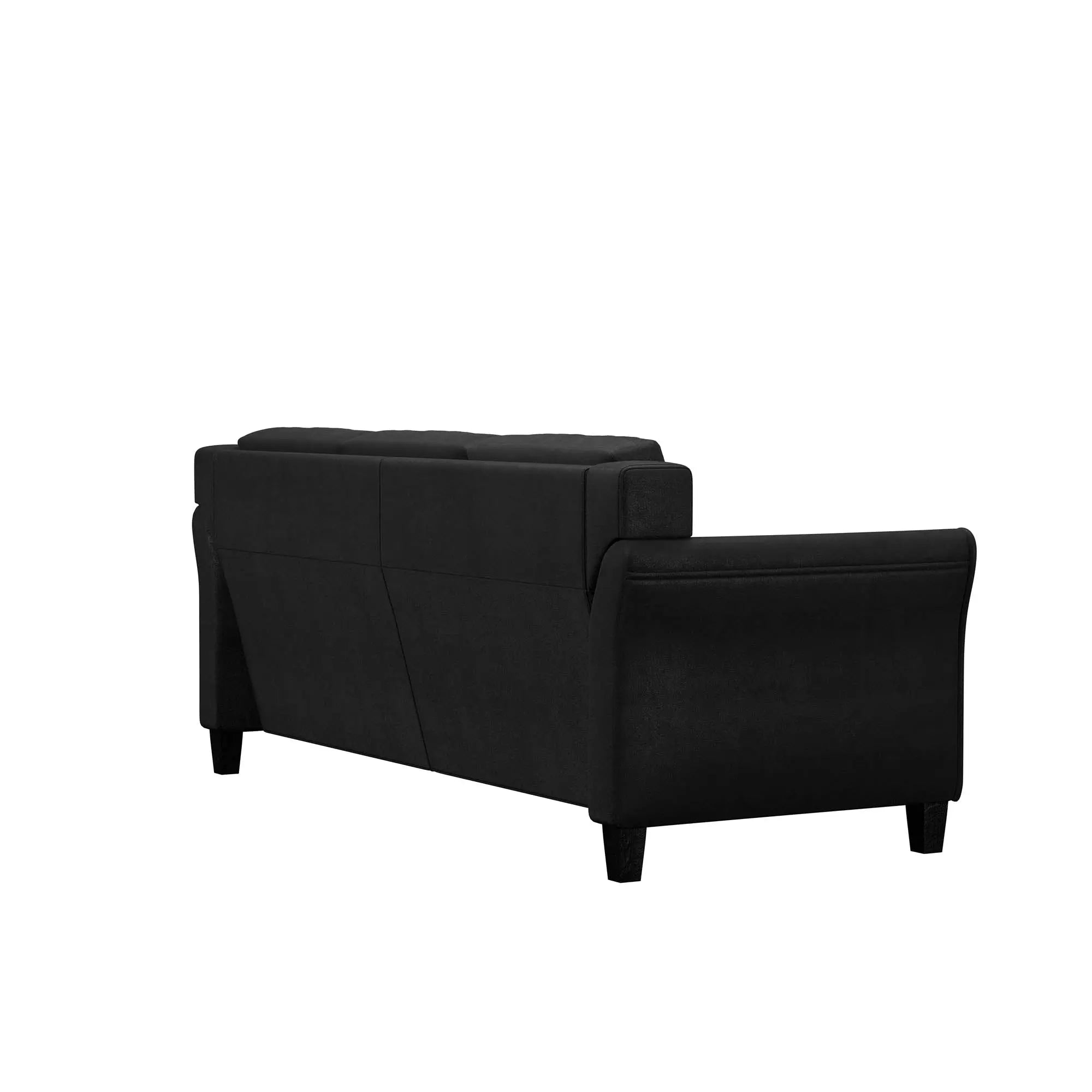 Lifestyle Solutions Taryn Curved Arms Sofa, Black Fabric Hand C Mart