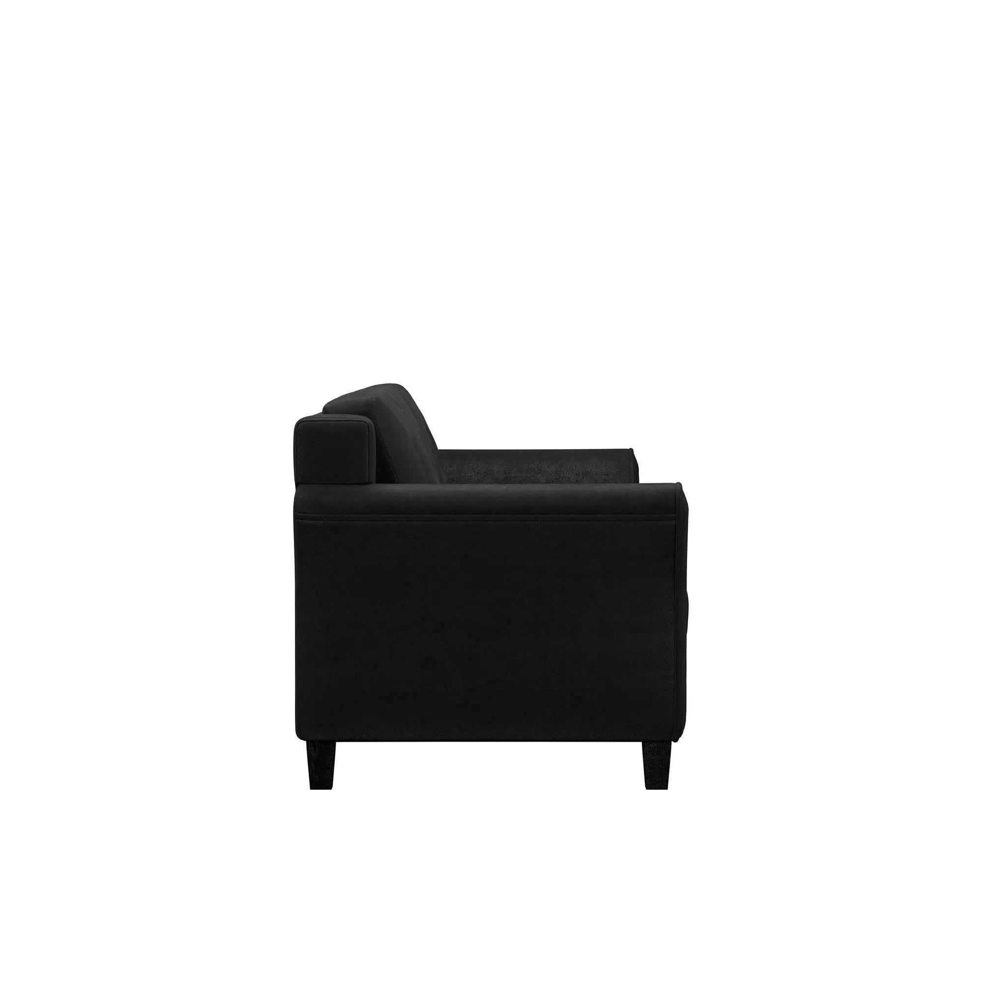 Lifestyle Solutions Taryn Curved Arms Sofa, Black Fabric Hand C Mart