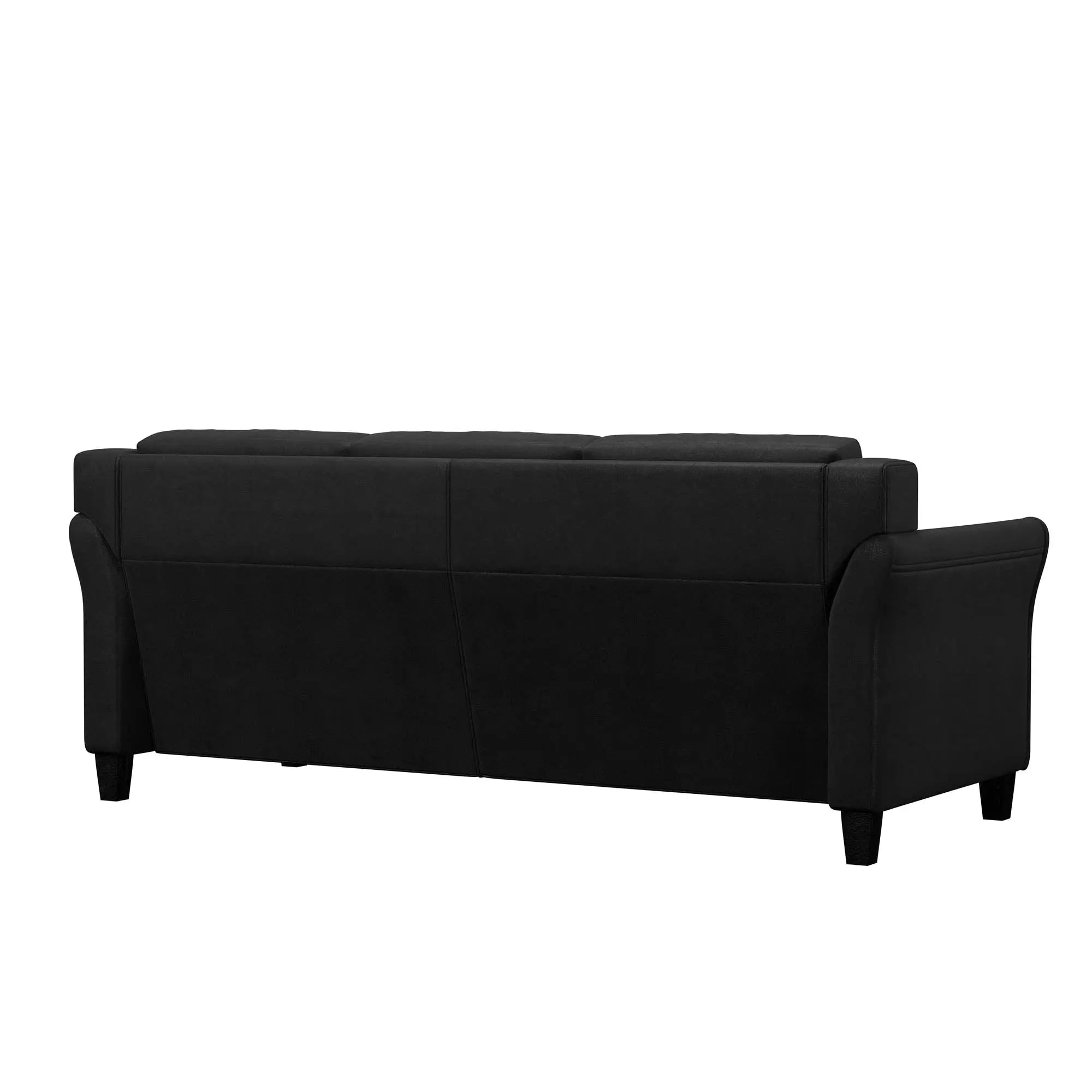 Lifestyle Solutions Taryn Curved Arms Sofa, Black Fabric Hand C Mart