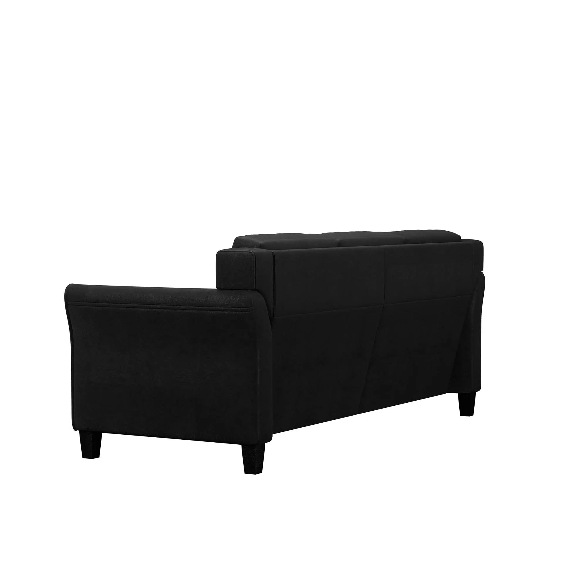 Lifestyle Solutions Taryn Curved Arms Sofa, Black Fabric Hand C Mart