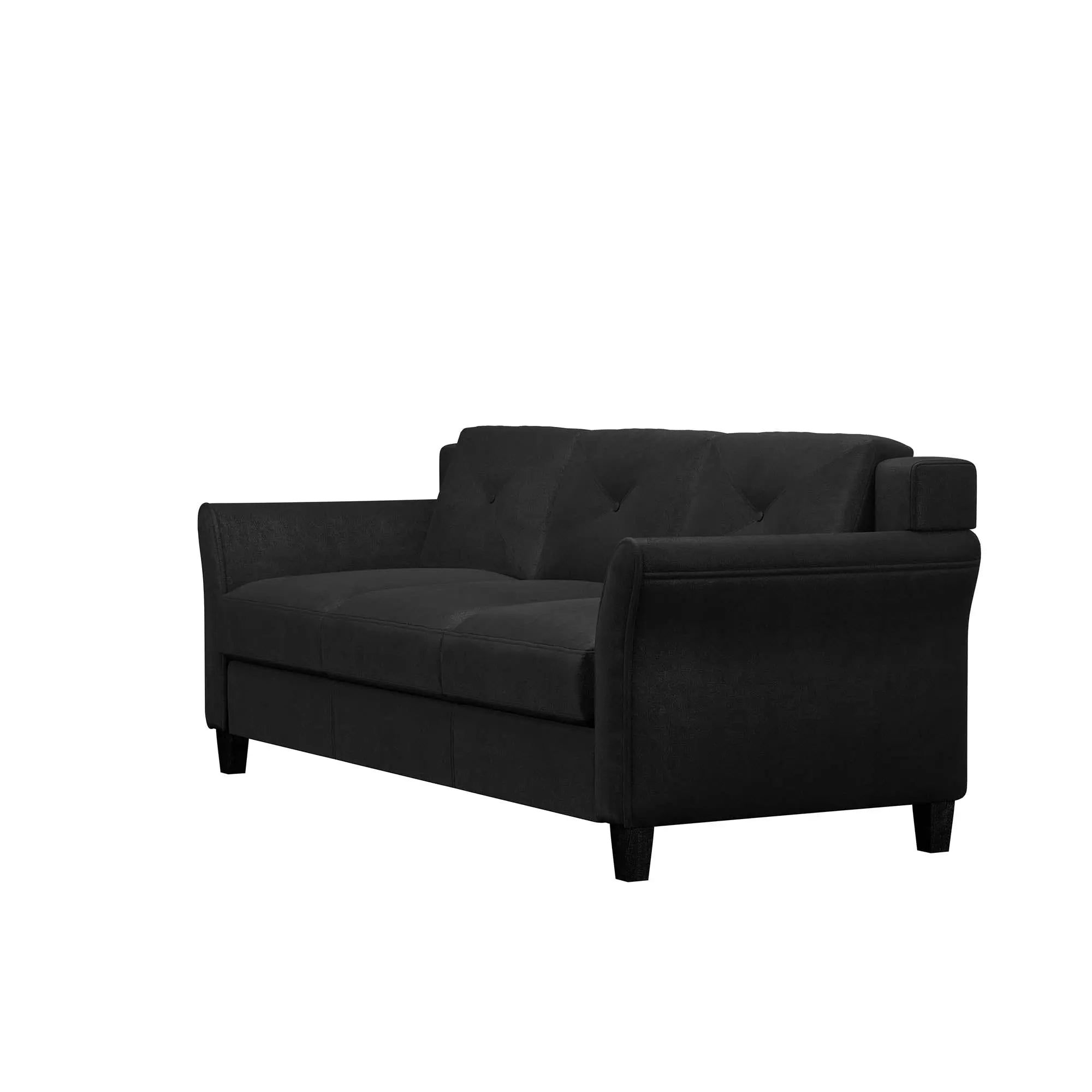 Lifestyle Solutions Taryn Curved Arms Sofa, Black Fabric Hand C Mart