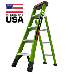 Little Giant King Kombo 5'-8' Fiberglass 3-in-1 Combo Ladder, 375 lbs. Rated Hand C Mart