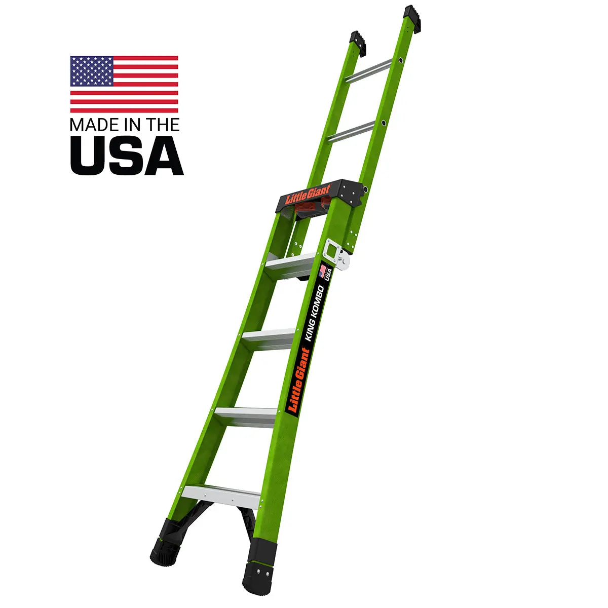 Little Giant King Kombo 5'-8' Fiberglass 3-in-1 Combo Ladder, 375 lbs. Rated Hand C Mart