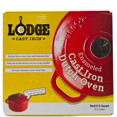 Lodge Cast Iron 5.5qt Red Enameled Dutch Oven Hand C Mart