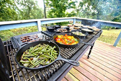 Lodge Cast Iron Seasoned 5-Piece Set with Skillet, Griddle & Dutch Oven Hand C Mart