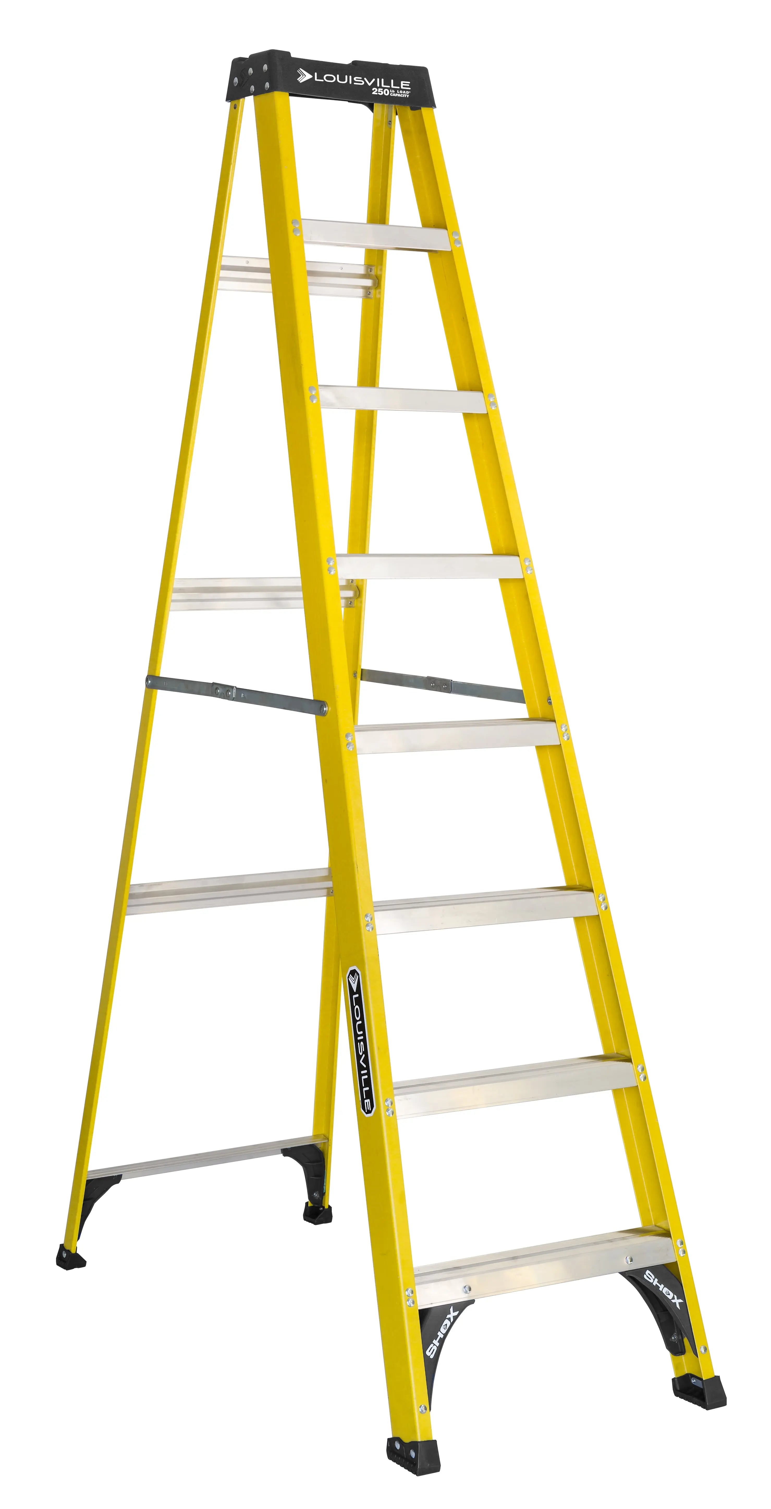 Louisville Ladder 8' Fiberglass Step Ladder, 12' Reach, 250 lbs Load Capacity, W-3118-08 Hand C Mart