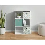 Mainstays 11" 6-Cube Storage Organizer, White Hand C Mart