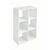 Mainstays 11" 6-Cube Storage Organizer, White Hand C Mart