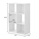 Mainstays 11" 6-Cube Storage Organizer, White Hand C Mart